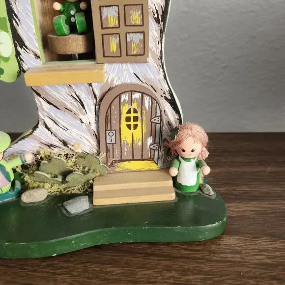 Vintage Schmid Music Box Tree When Irish Eyes Are Smiling Spinning Leprechaun
